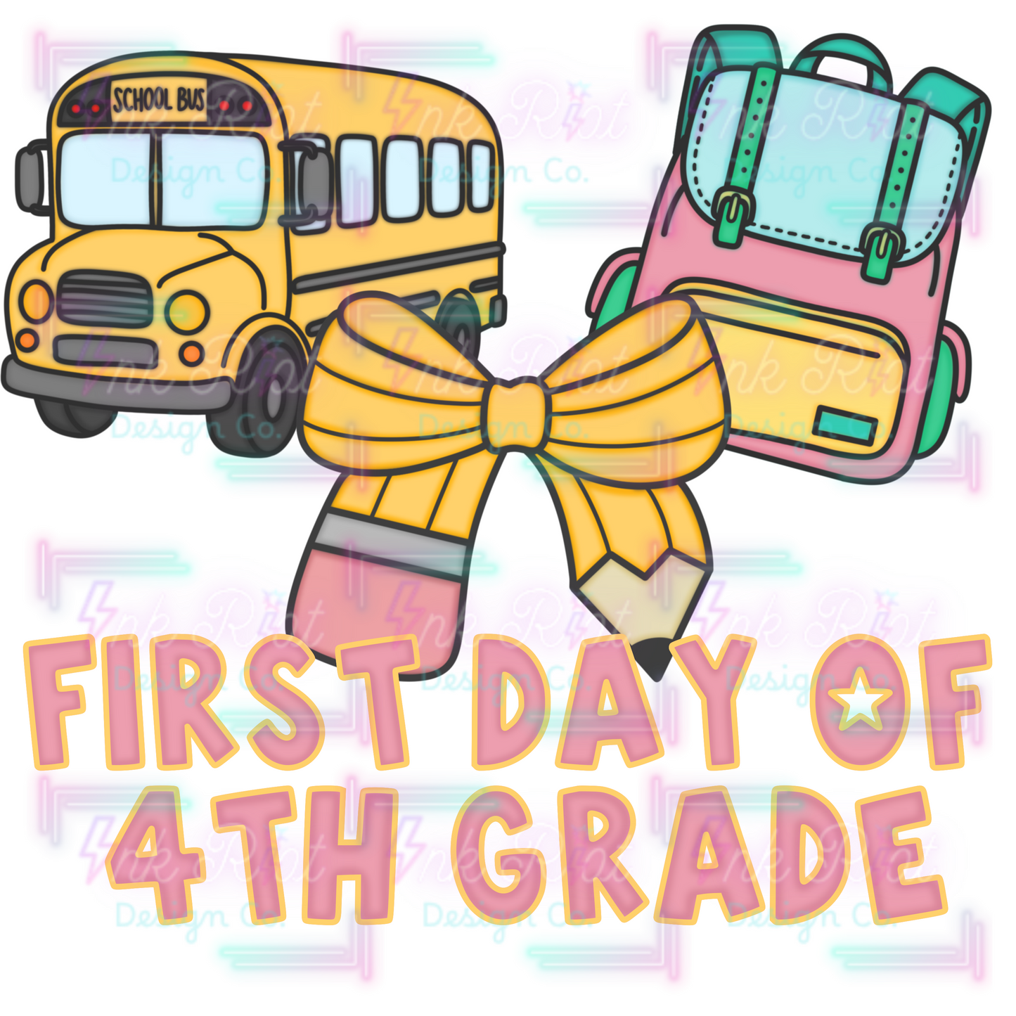 4th Grade Pink & Yellow PNG