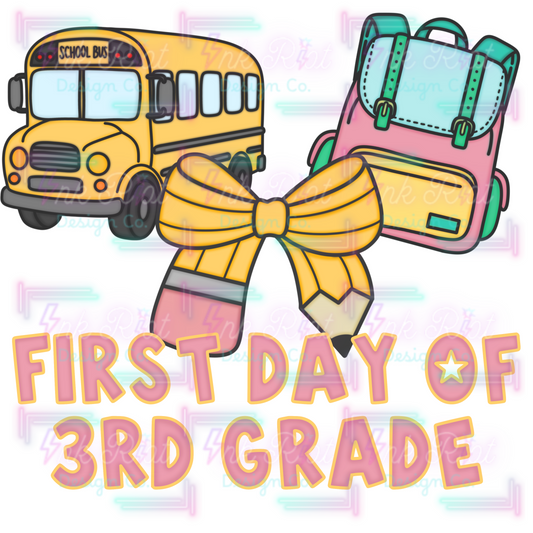 3rd Grade Pink & Yellow PNG