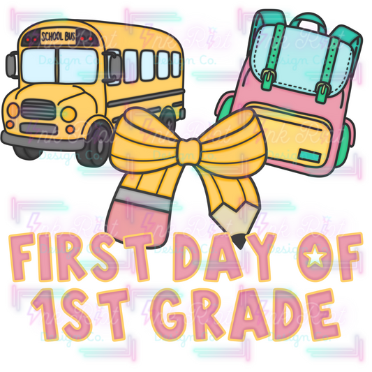 1st Grade Pink & Yellow PNG
