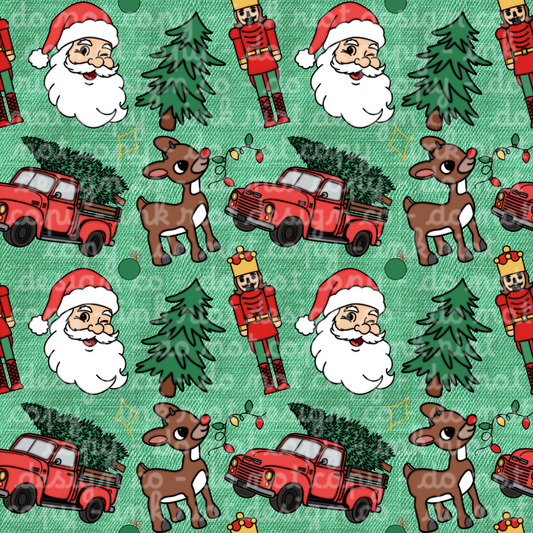 Green Holly Jolly Seamless