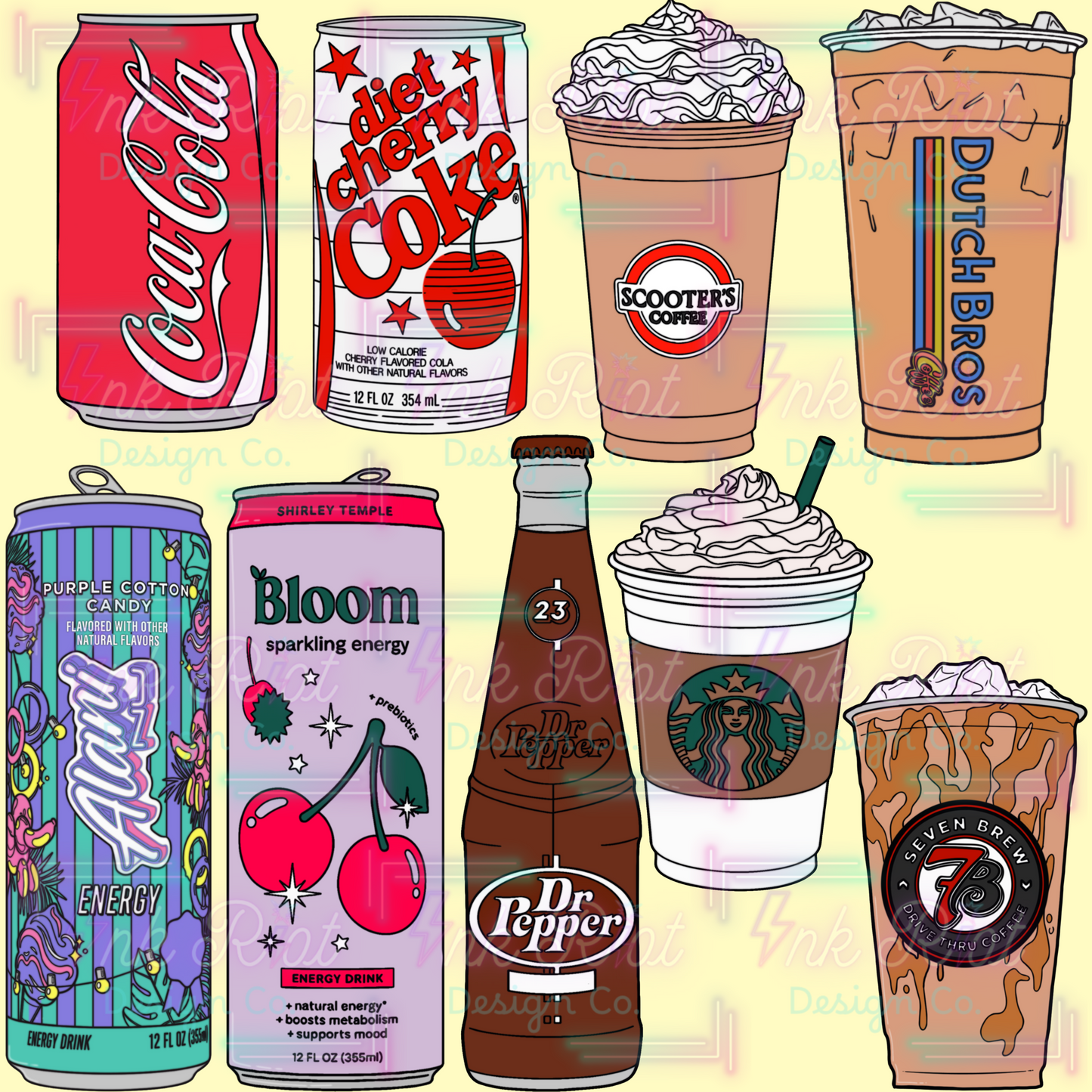 Caffeine Queen Clipart Bundle - COMMERCIAL USE ONLY