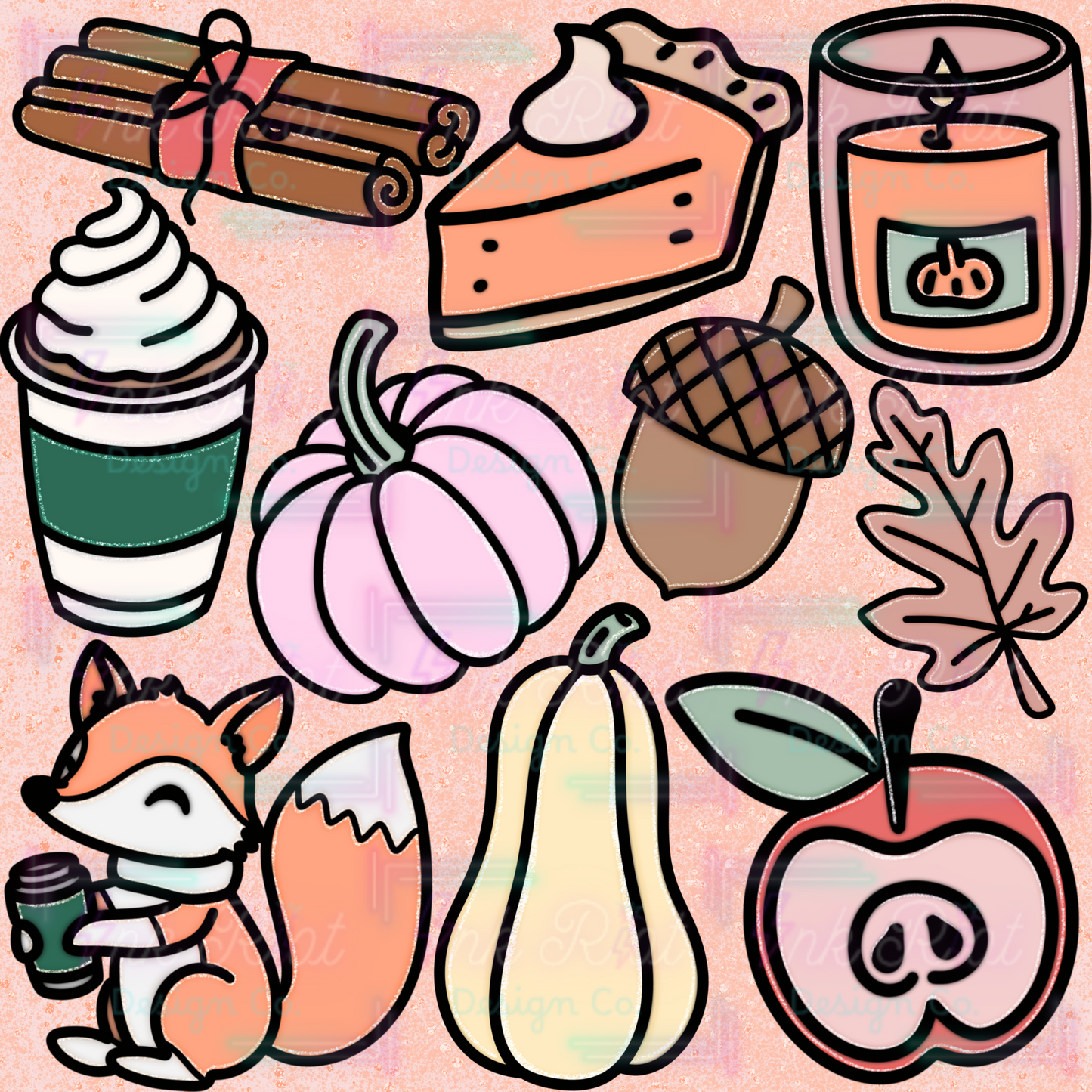 Glitter Fall Clipart Bundle - COMMERCIAL USE ONLY