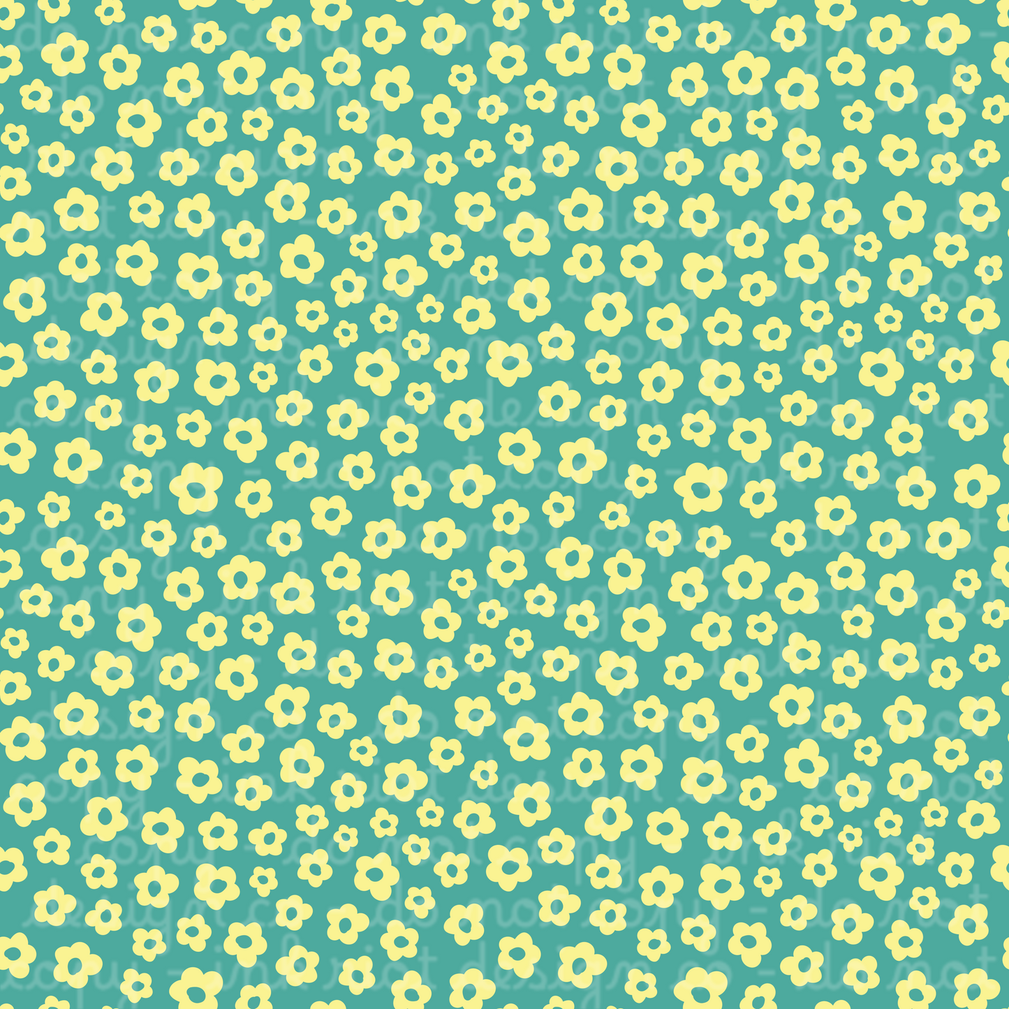 Yellow & Teal Flowers Seamless