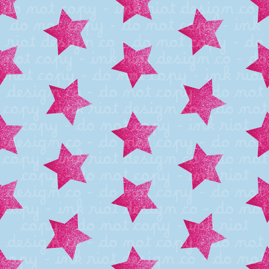 Pink & Blue Stars Seamless