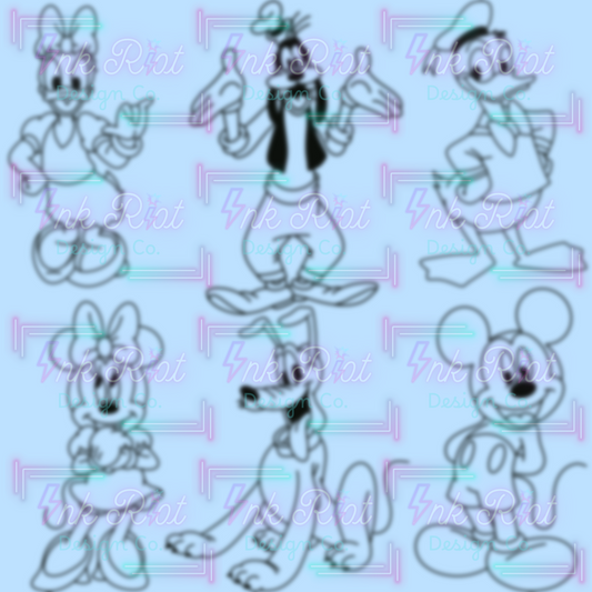 Mick & Friends Stamp Set & Zay’s Colorable PNG - PROCREATE ONLY
