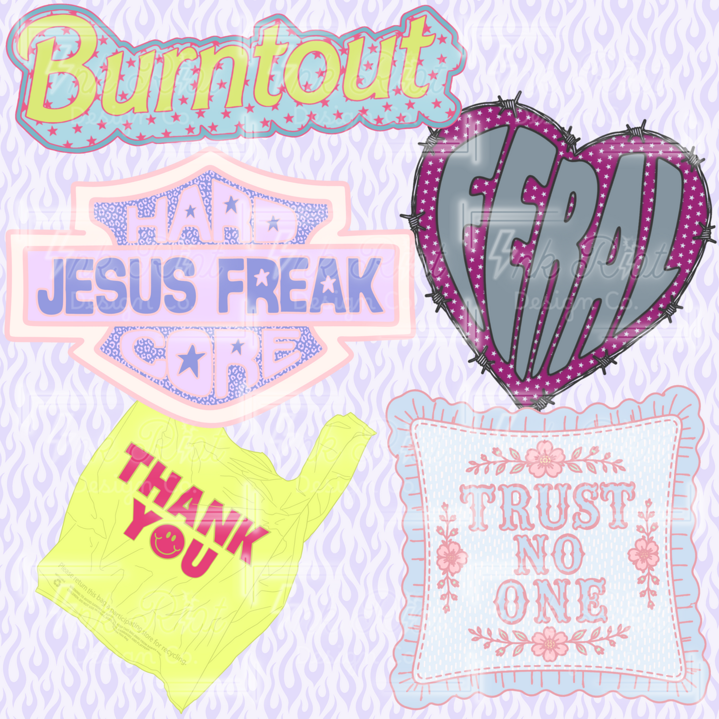 Burntout Clipart Bundle - COMMERCIAL USE ONLY