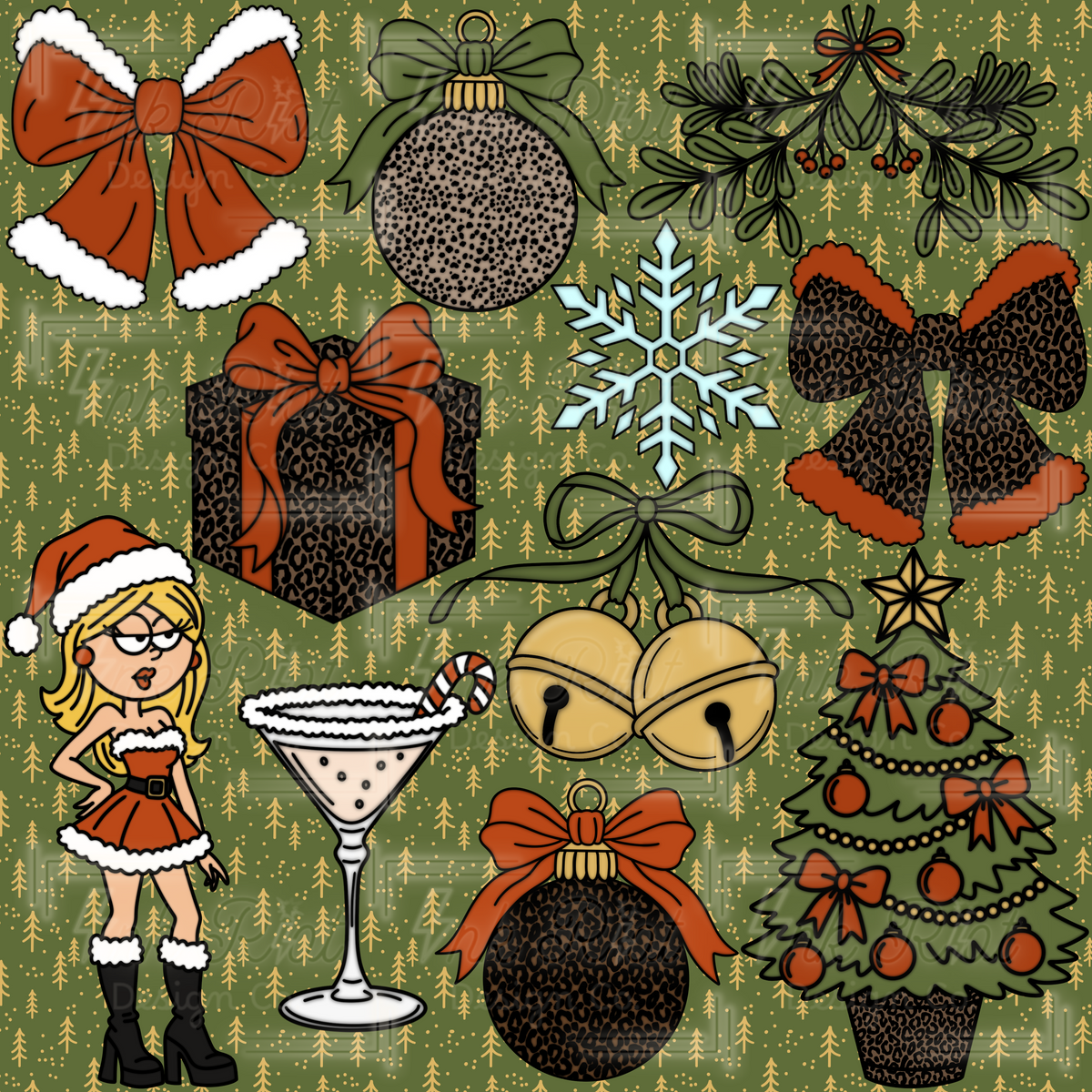 Merry Mistletoe Clipart Bundle - COMMERCIAL USE ONLY