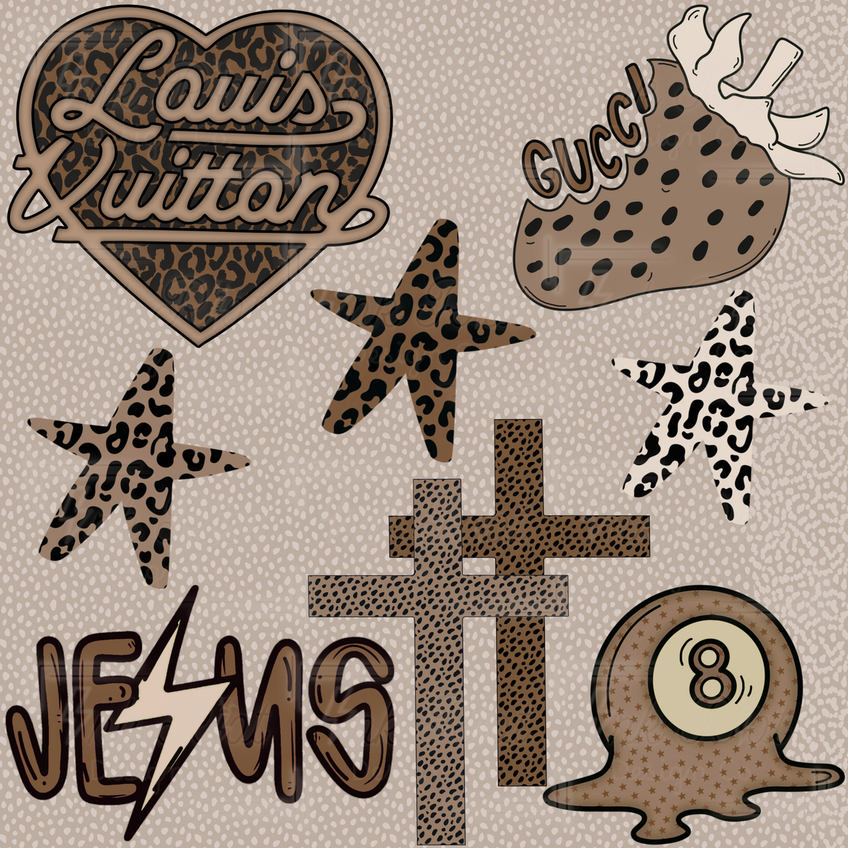 Leopard Louis Clipart Bundle - COMMERCIAL USE ONLY