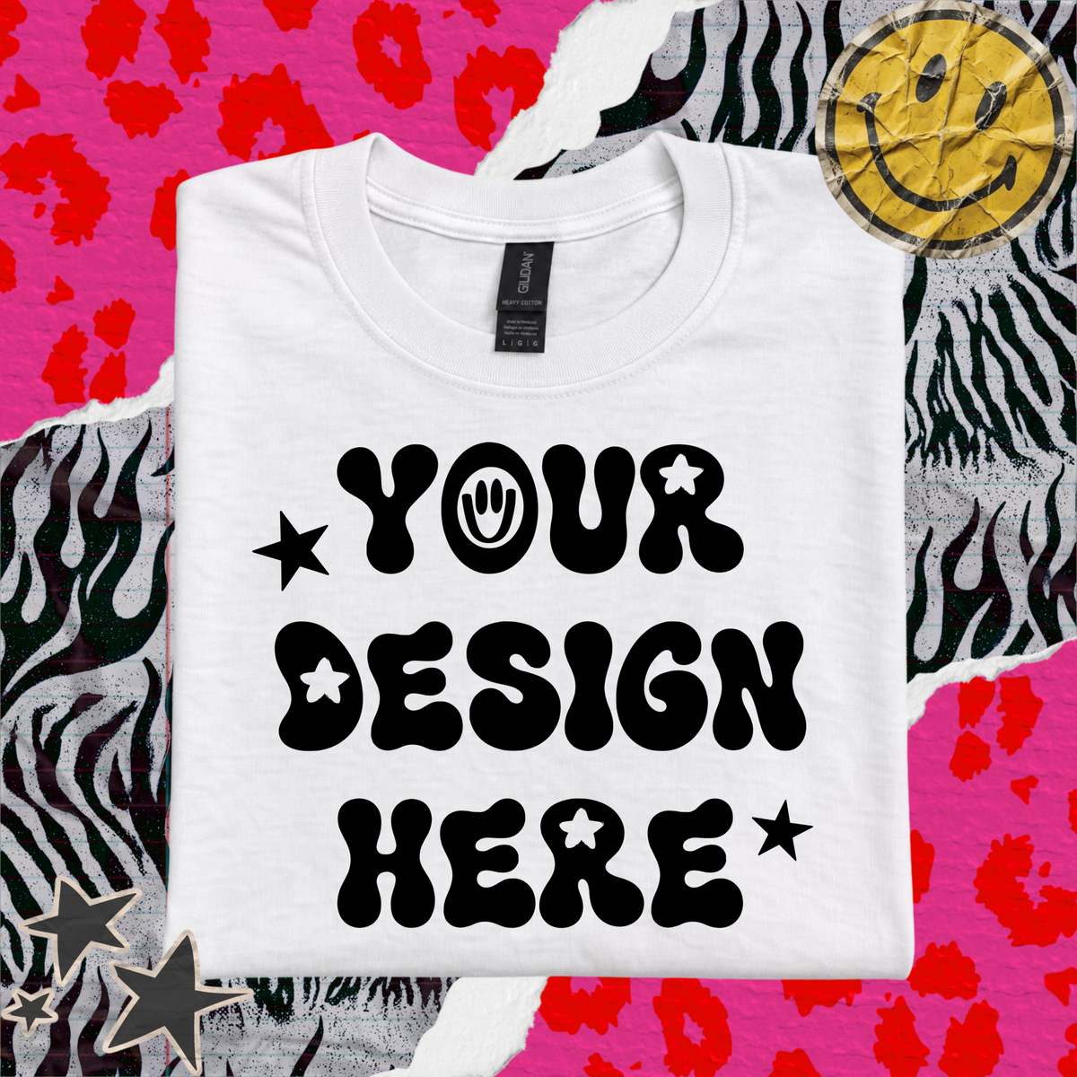 Dopamine Smiley White T-Shirt Mock