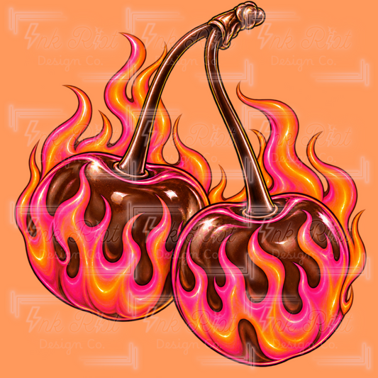 Flaming Cherries PNG