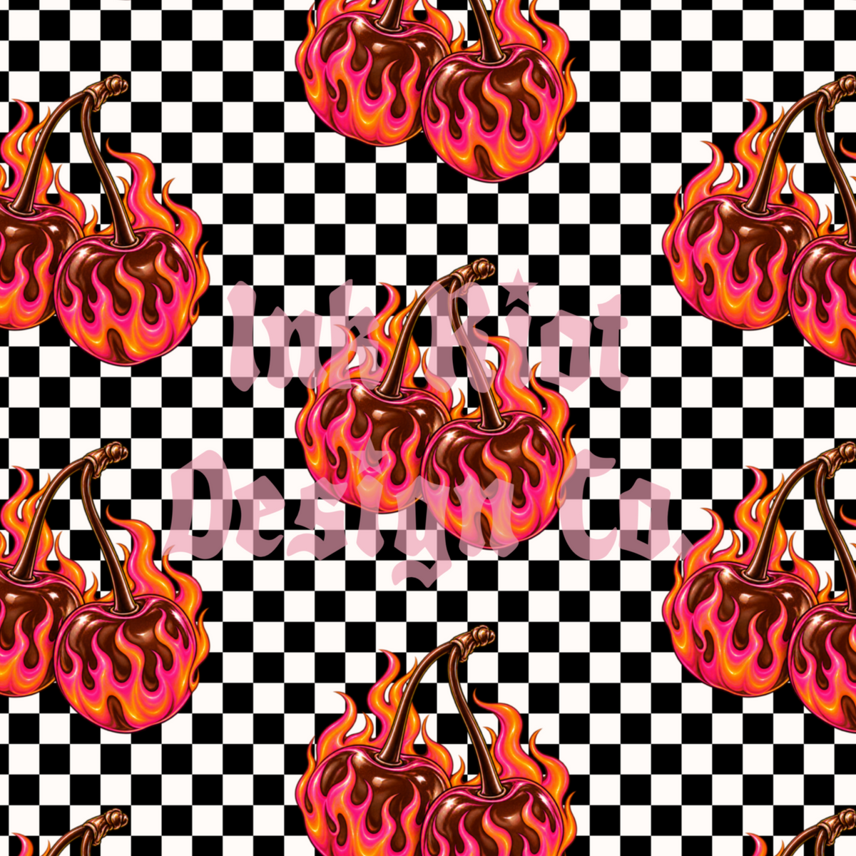 Flaming Cherries Seamless