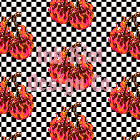 Flaming Cherries Seamless
