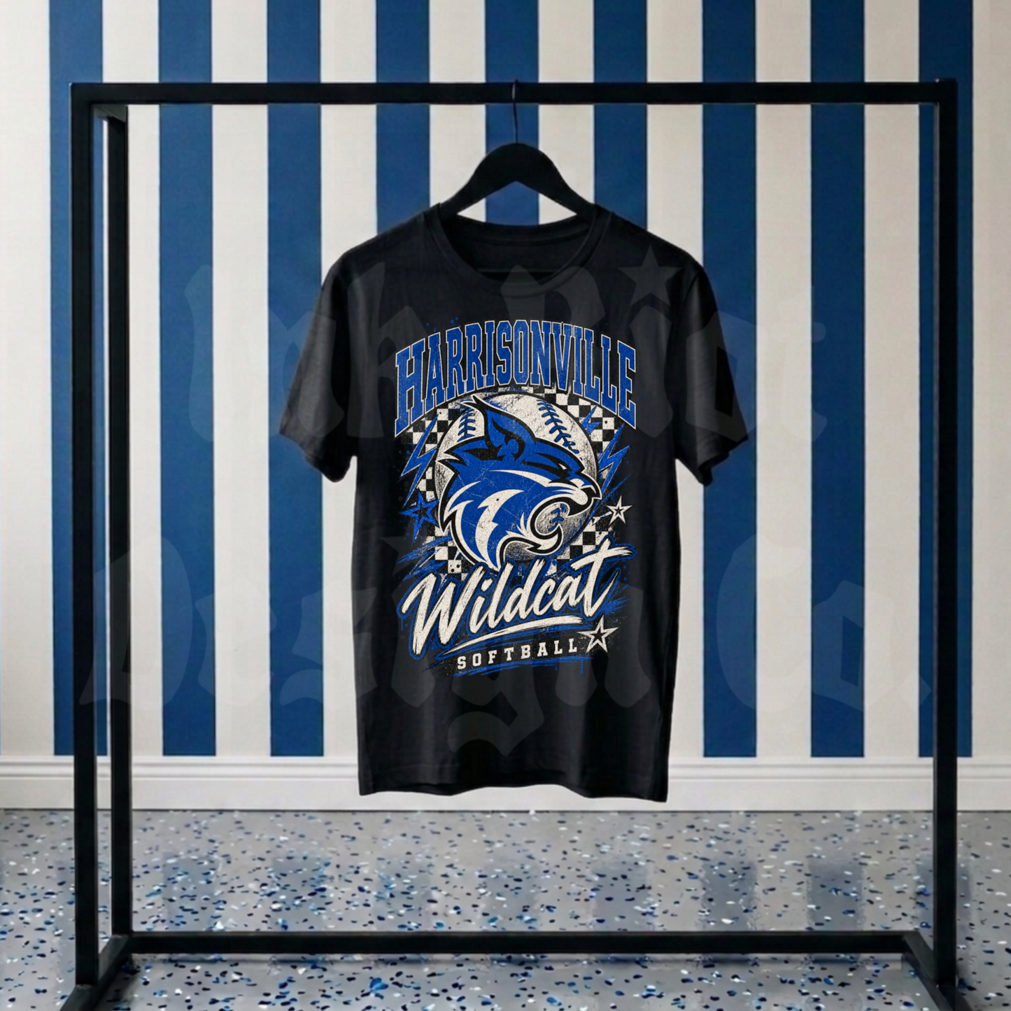 Harrisonville Wildcat Softball Checkered