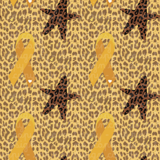 Leopard Gold Ribbon Seamless