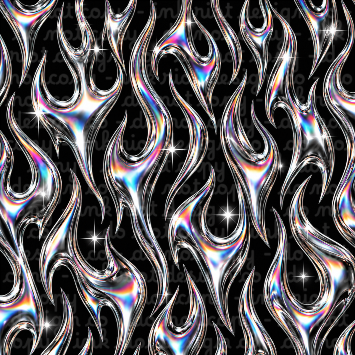 Chrome Flames Digital Paper ★NOT SEAMLESS★