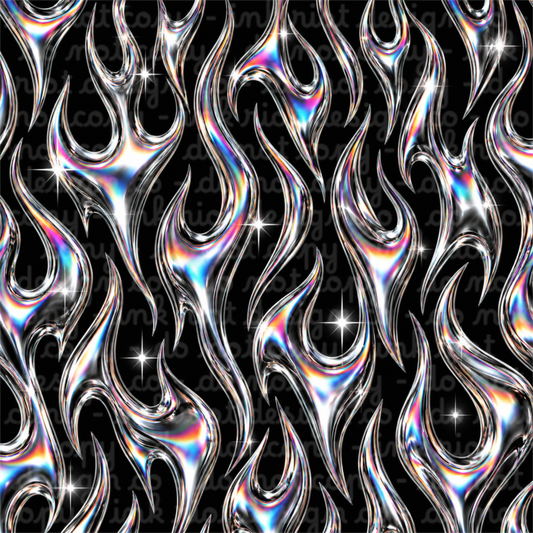 Chrome Flames Digital Paper ★NOT SEAMLESS★
