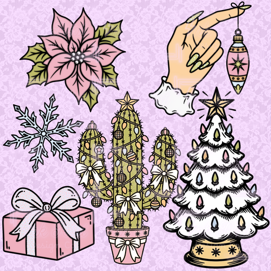 Pastel Christmas Clipart Bundle - COMMERCIAL USE ONLY