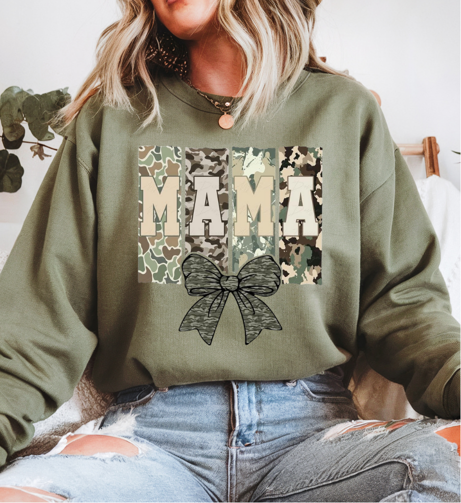 Green Camo & Bow Mama