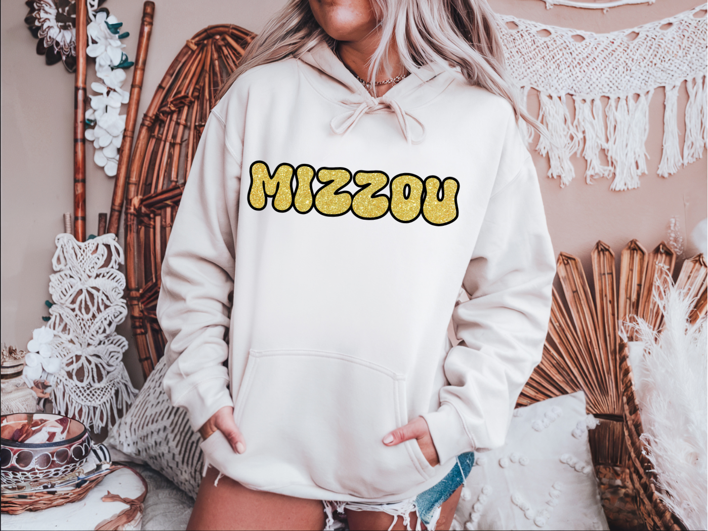 Gold Glitter Mizzou Hoodie