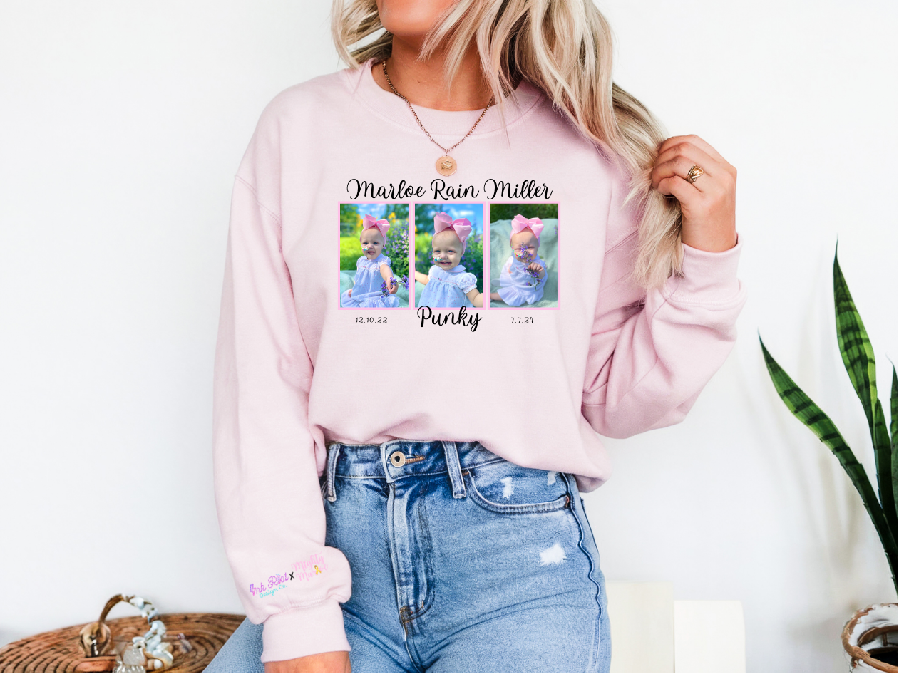 Mighty Marloe Pink Bow w/Pink Frame Sweatshirt
