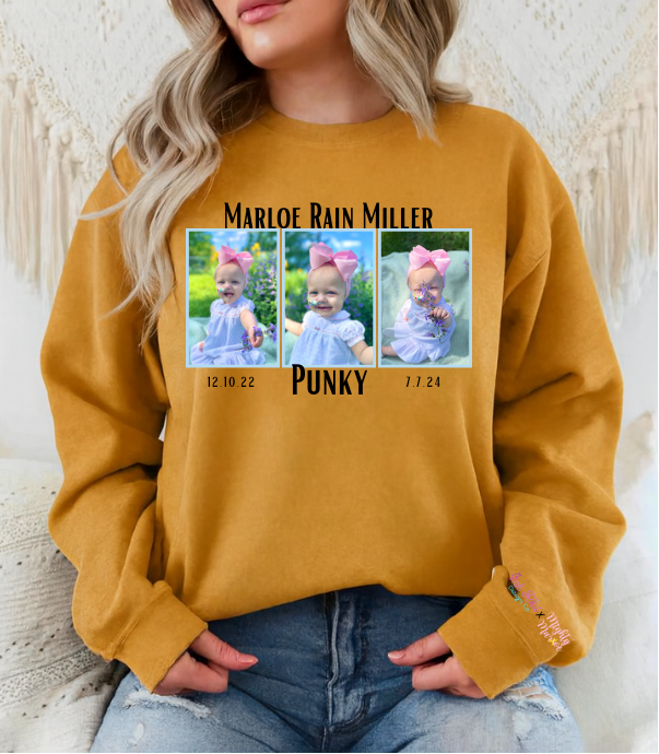 Mighty Marloe Pink Bow w/Blue Frame Sweatshirt