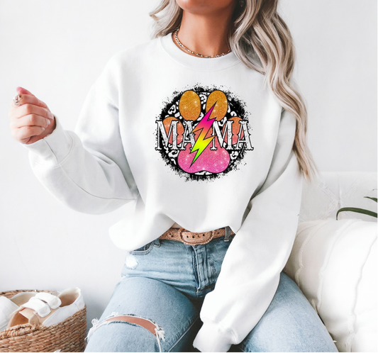 Fur Mama Lightning Paw Print Sweatshirt