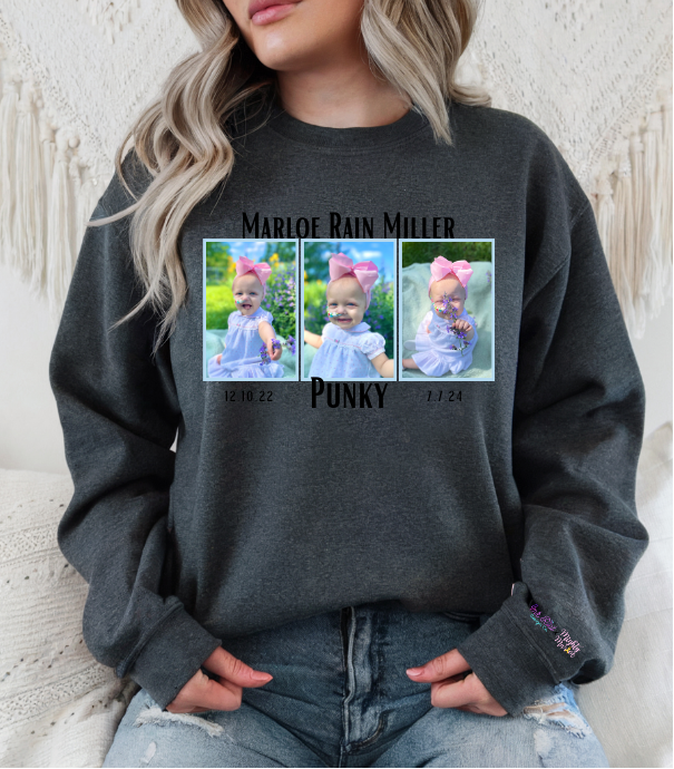 Mighty Marloe Pink Bow w/Blue Frame Sweatshirt