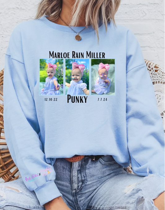 Mighty Marloe Pink Bow w/Blue Frame Sweatshirt