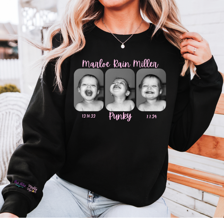 Mighty Marloe B&W w/Pink Sweatshirt