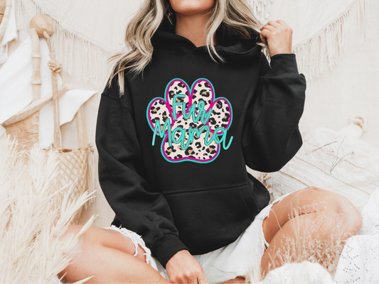 Fur Mama Leopard Paw Print Hoodie