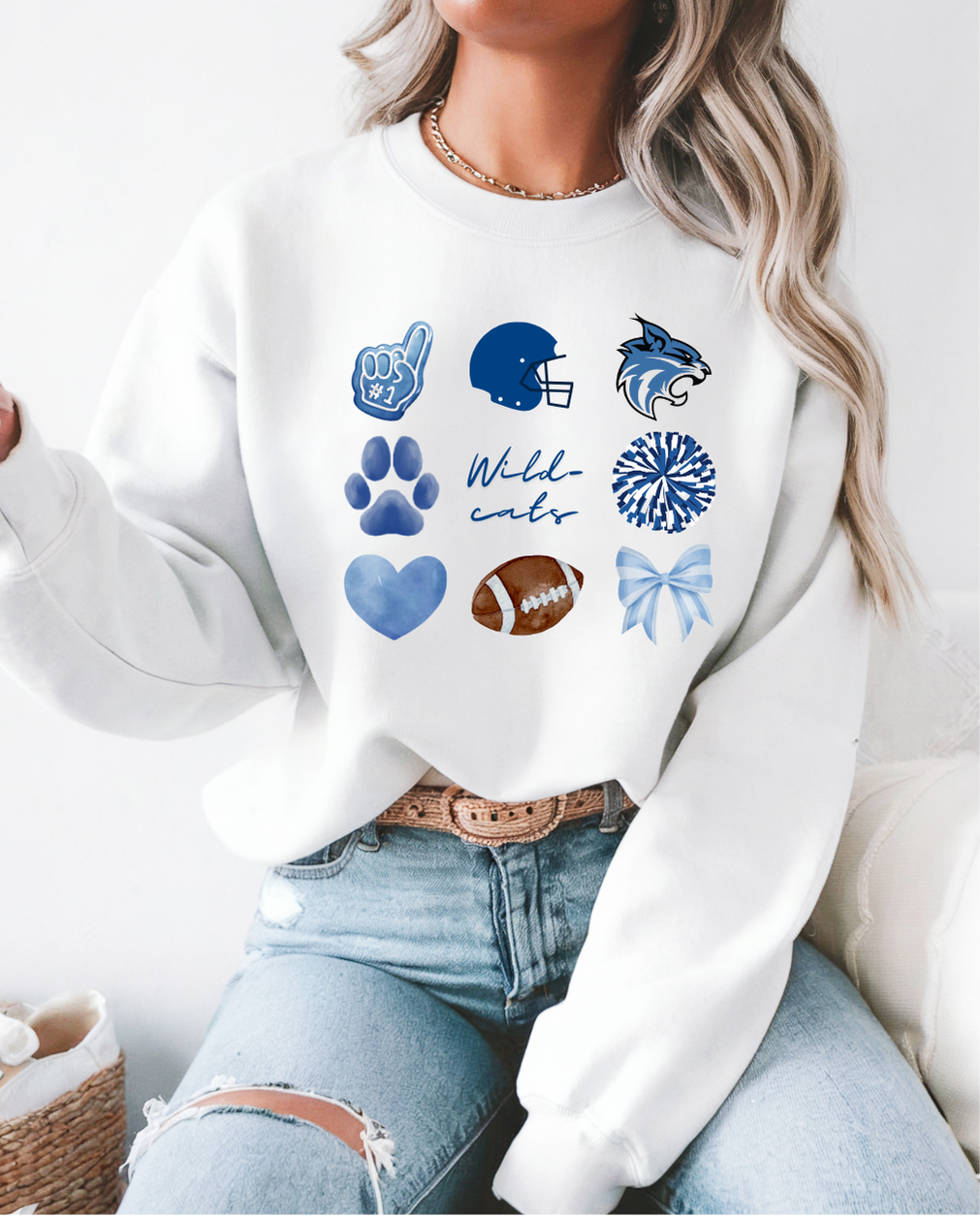 Wildcats Football Icons Sweatshirt