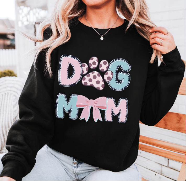 Dog Mom Paw & Bow Sweatshirt