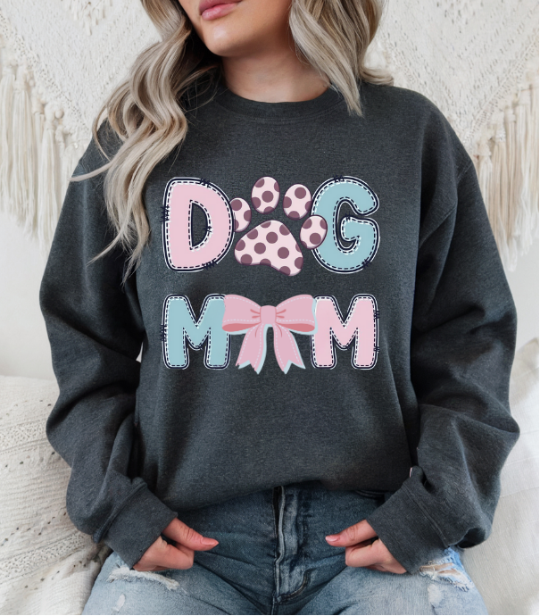 Dog Mom Paw & Bow Sweatshirt