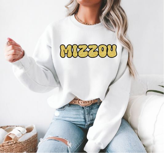 Gold Glitter Mizzou Sweatshirt