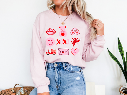 Pink & Red Valentines Collage Sweatshirt