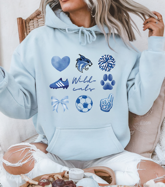 Wildcats Soccer Icons Hoodie