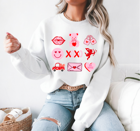 Pink & Red Valentines Collage Sweatshirt