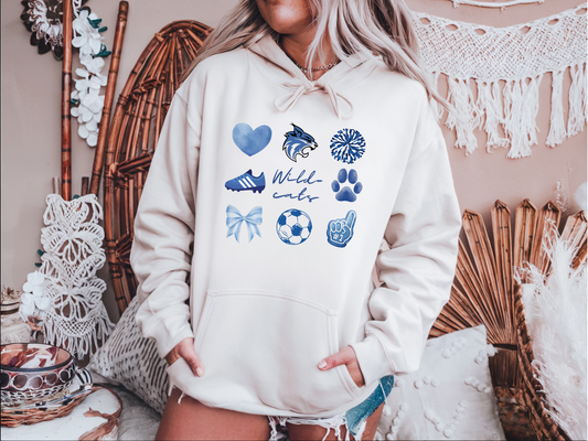 Wildcats Soccer Icons Hoodie