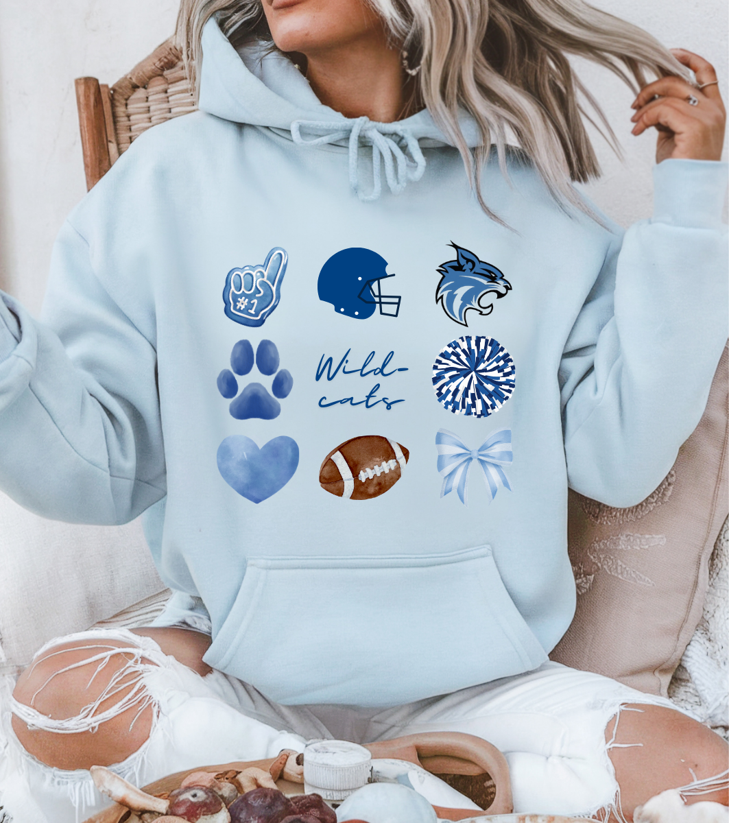 Wildcats Football Icons Hoodie