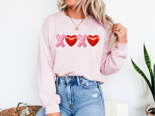 Pink & Red XOXO Balloon Sweatshirt