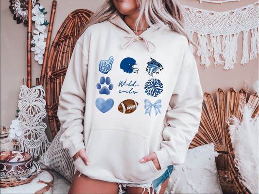 Wildcats Football Icons Hoodie