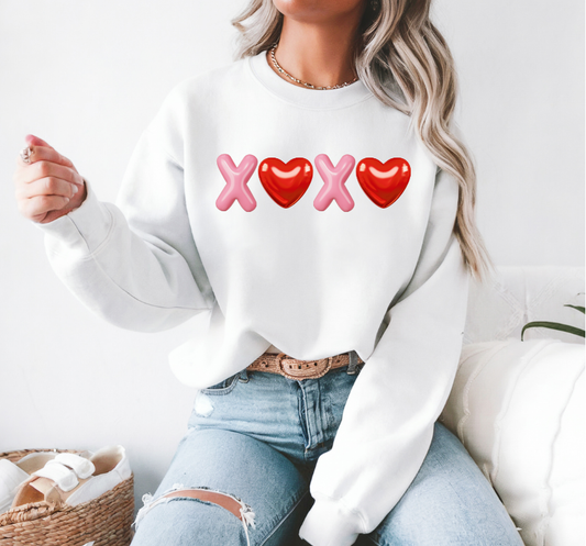 Pink & Red XOXO Balloon Sweatshirt