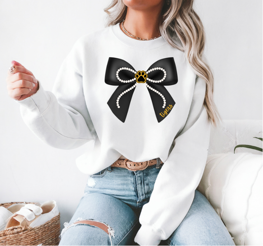 White Tiger Bow Sweatshirt