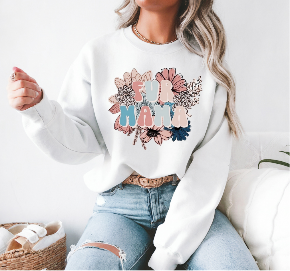 Fur Mama Flowers Sweatshirt