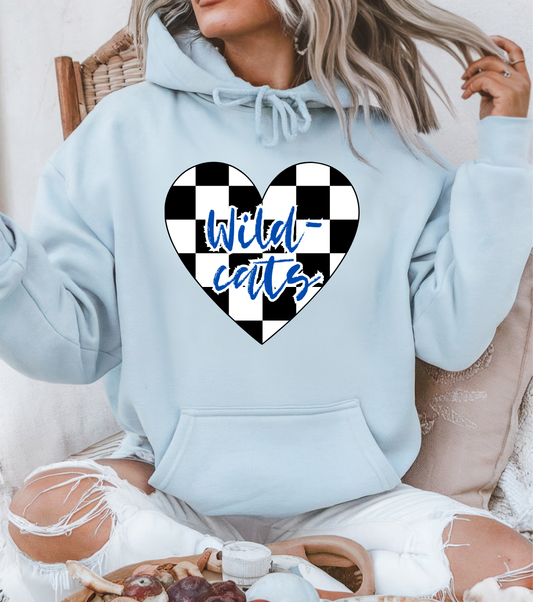 Wildcats Checkered Heart Hoodie