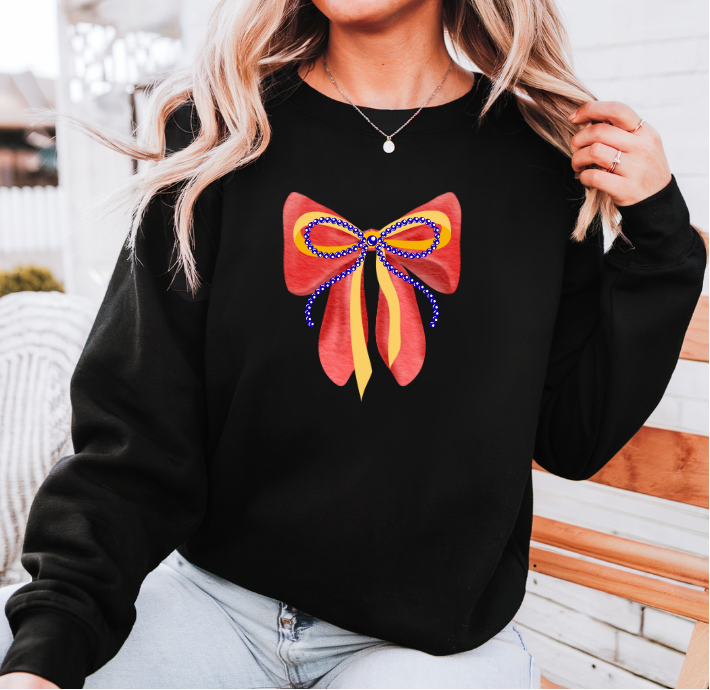 Red & Blue Kansas Bow Sweatshirt