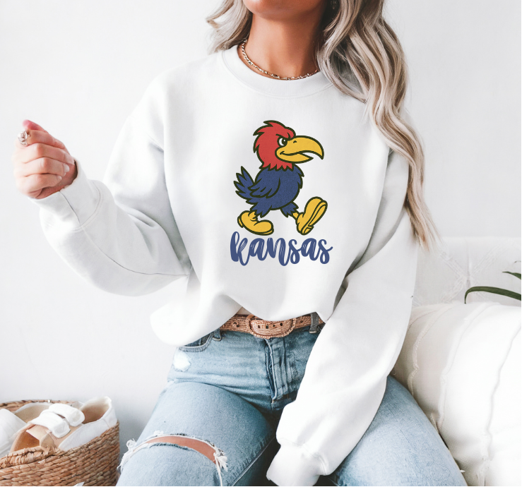 White Kansas Bird Sweatshirt