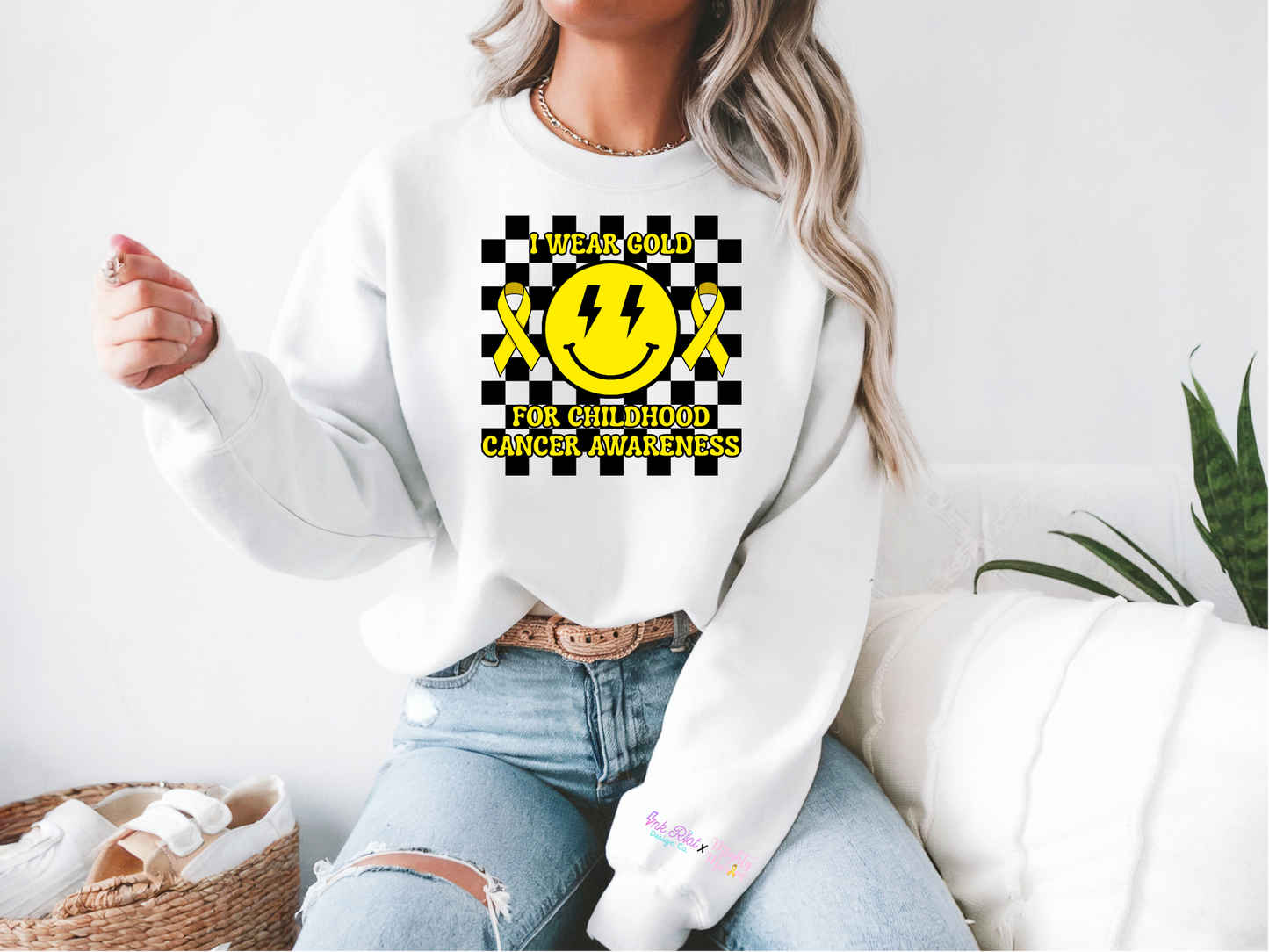 Mighty Marloe Smiley & Checkered Sweatshirt