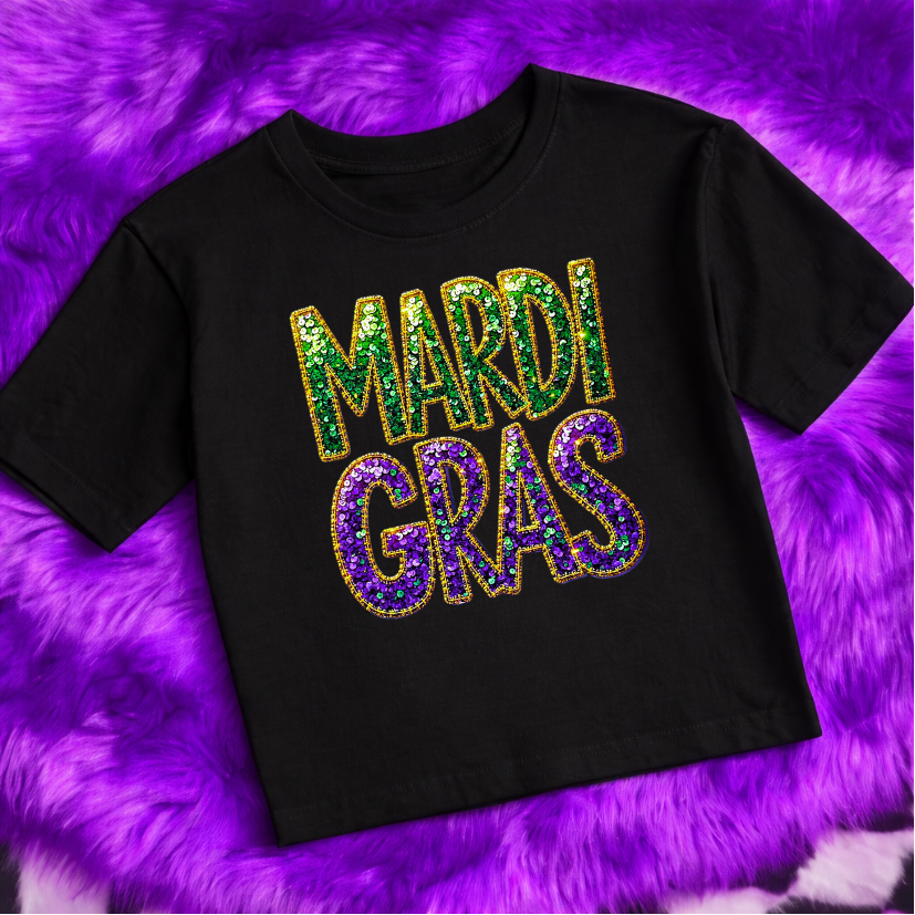 Faux Sequin Mardi Gras