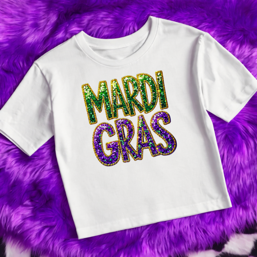 Faux Sequin Mardi Gras